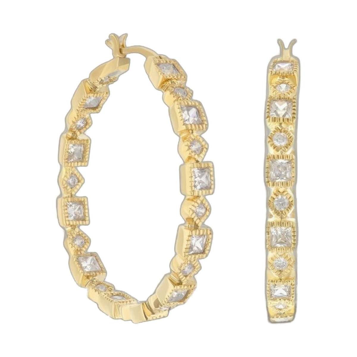 Pave Hoop Earrings