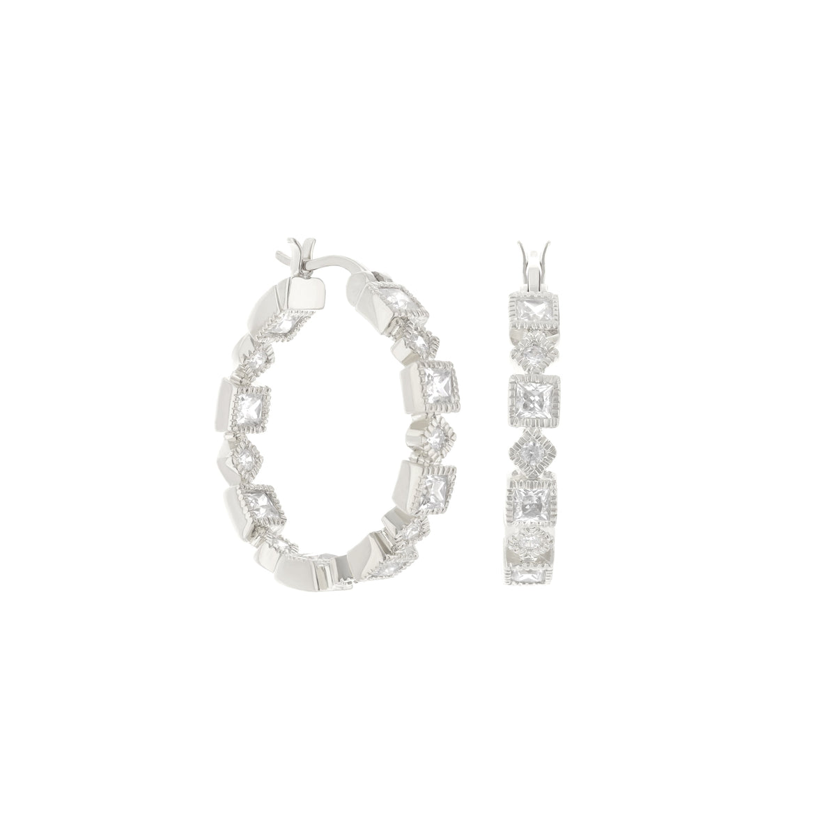 Pave Hoop Earrings