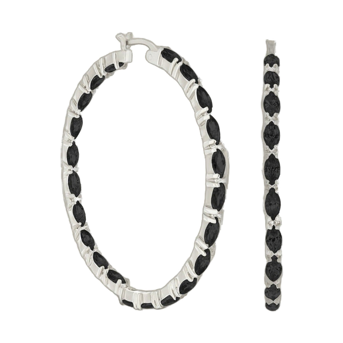 Pave Hoop Earrings — Marquise Station
