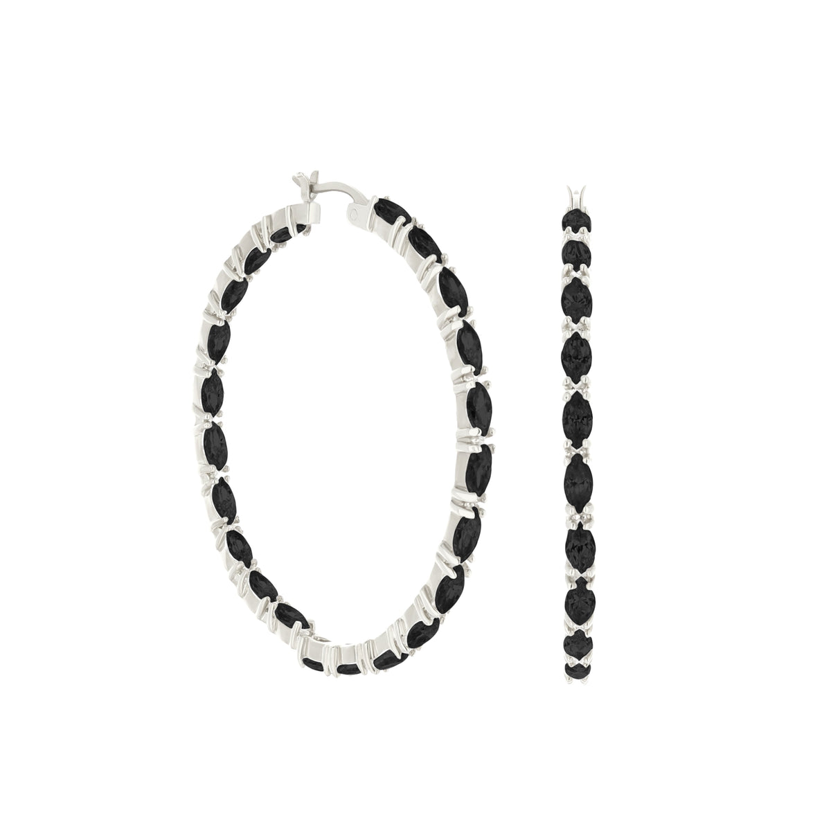Pave Hoop Earrings — Marquise Station