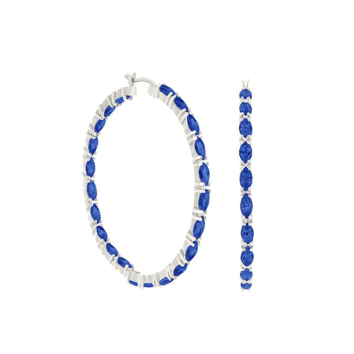 Pave Hoop Earrings — Marquise Station
