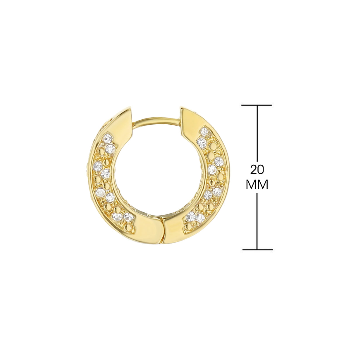 Pave Hoop Earrings — Beaded Edge Huggie
