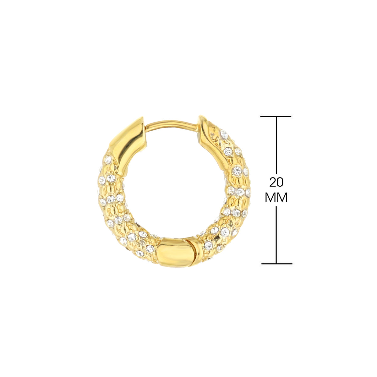 Pave Hoop Earrings — Honeycomb Huggie
