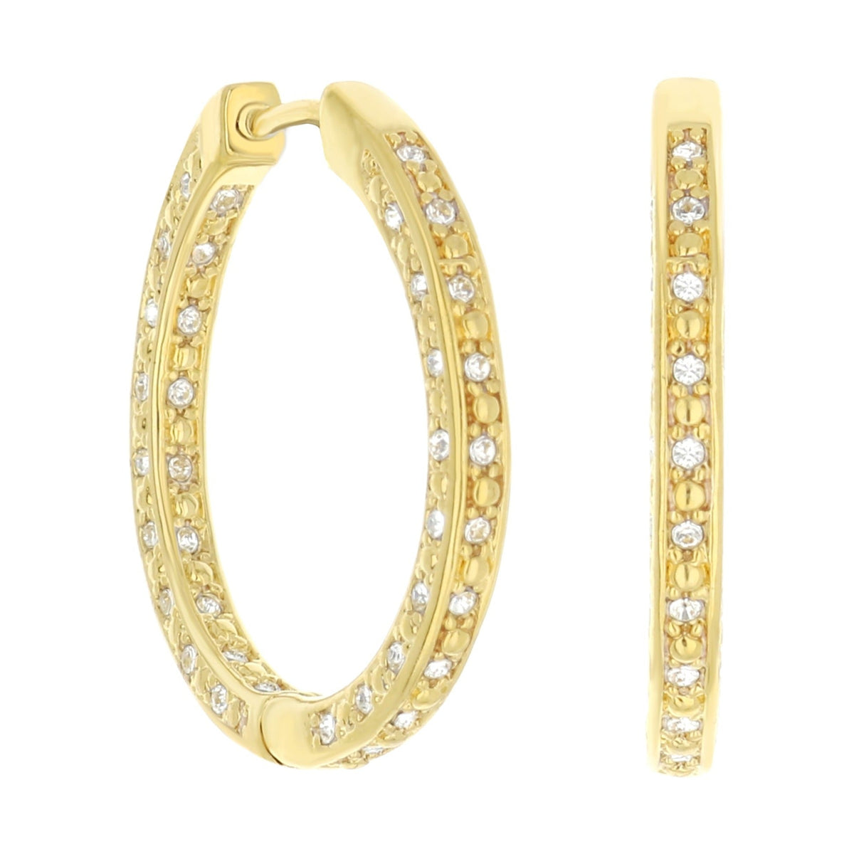 Pave Hoop Earrings