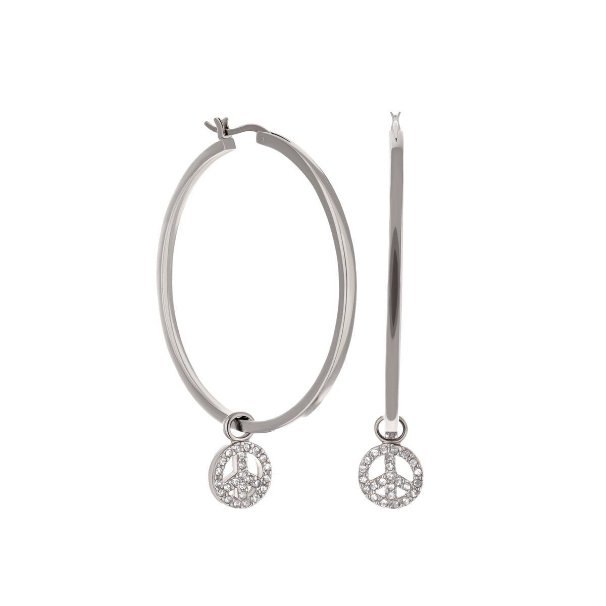 Peace Sign Hoop Earrings
