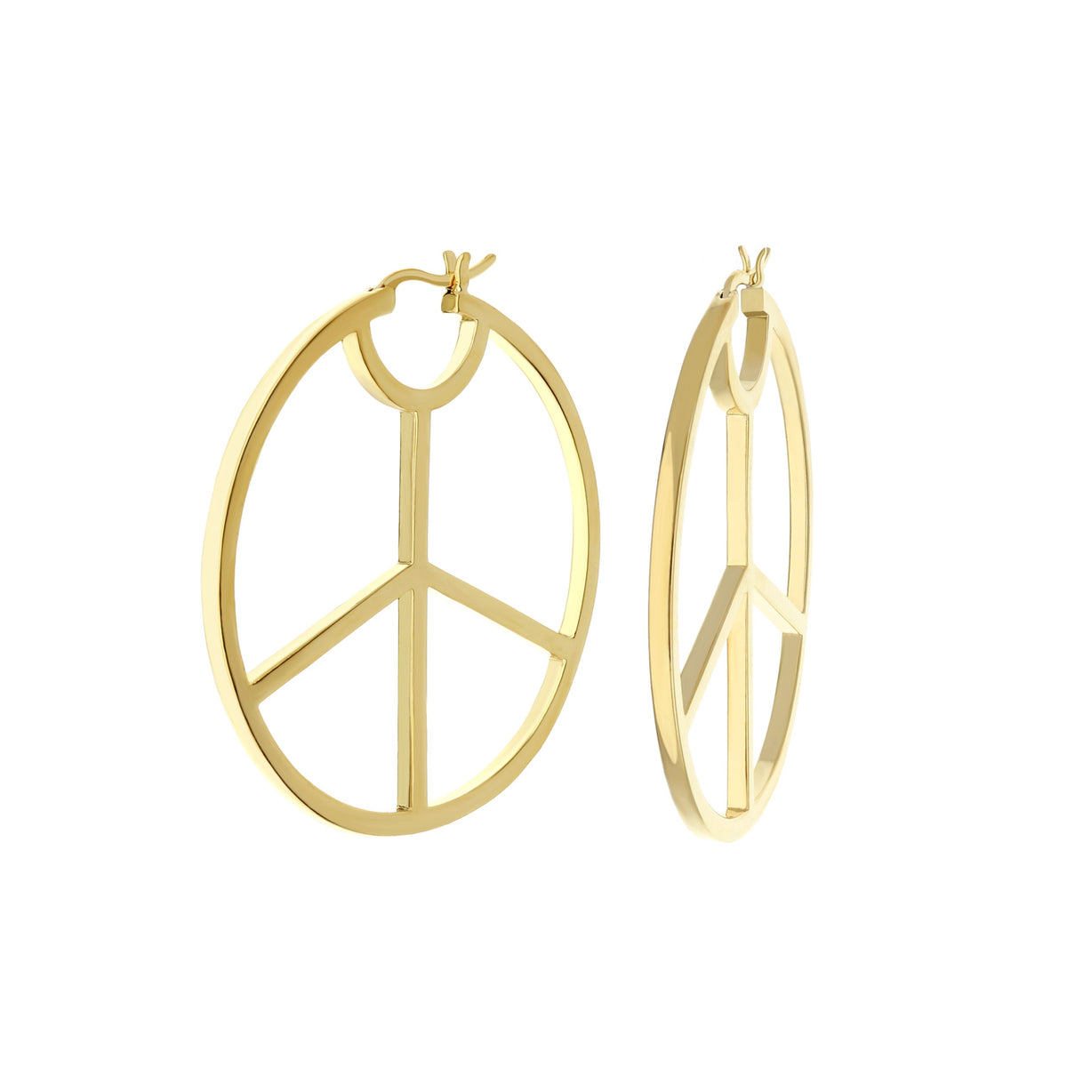 Pave Peace Hoop Earrings — Polished
