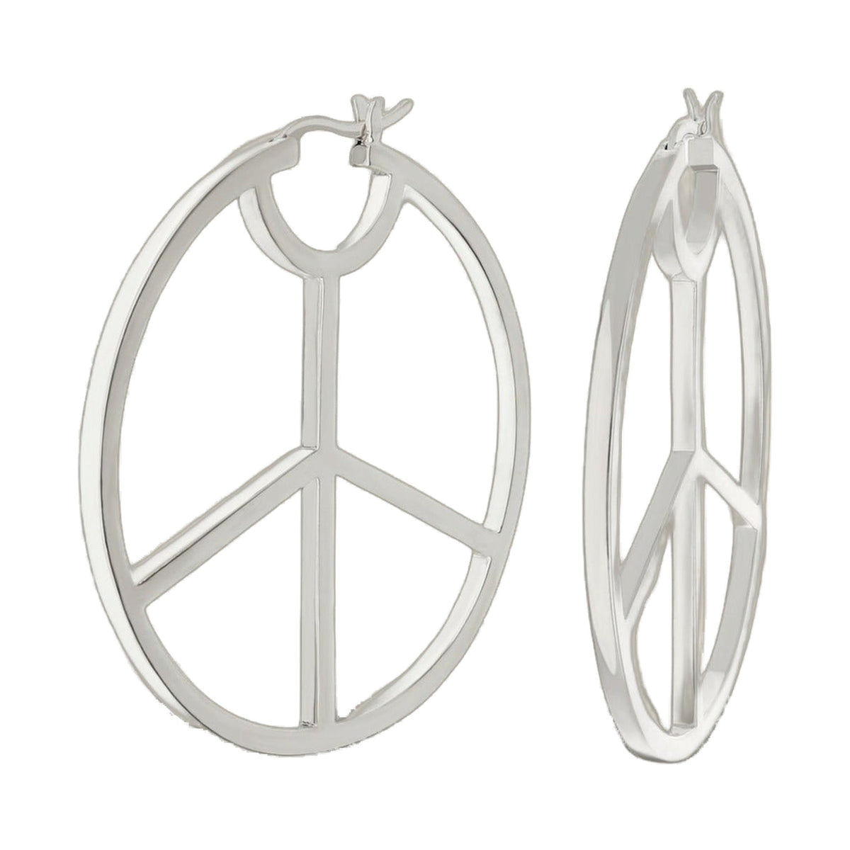 Pave Peace Hoop Earrings — Polished
