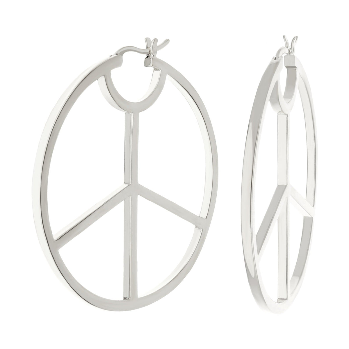 Pave Peace Hoop Earrings — Polished