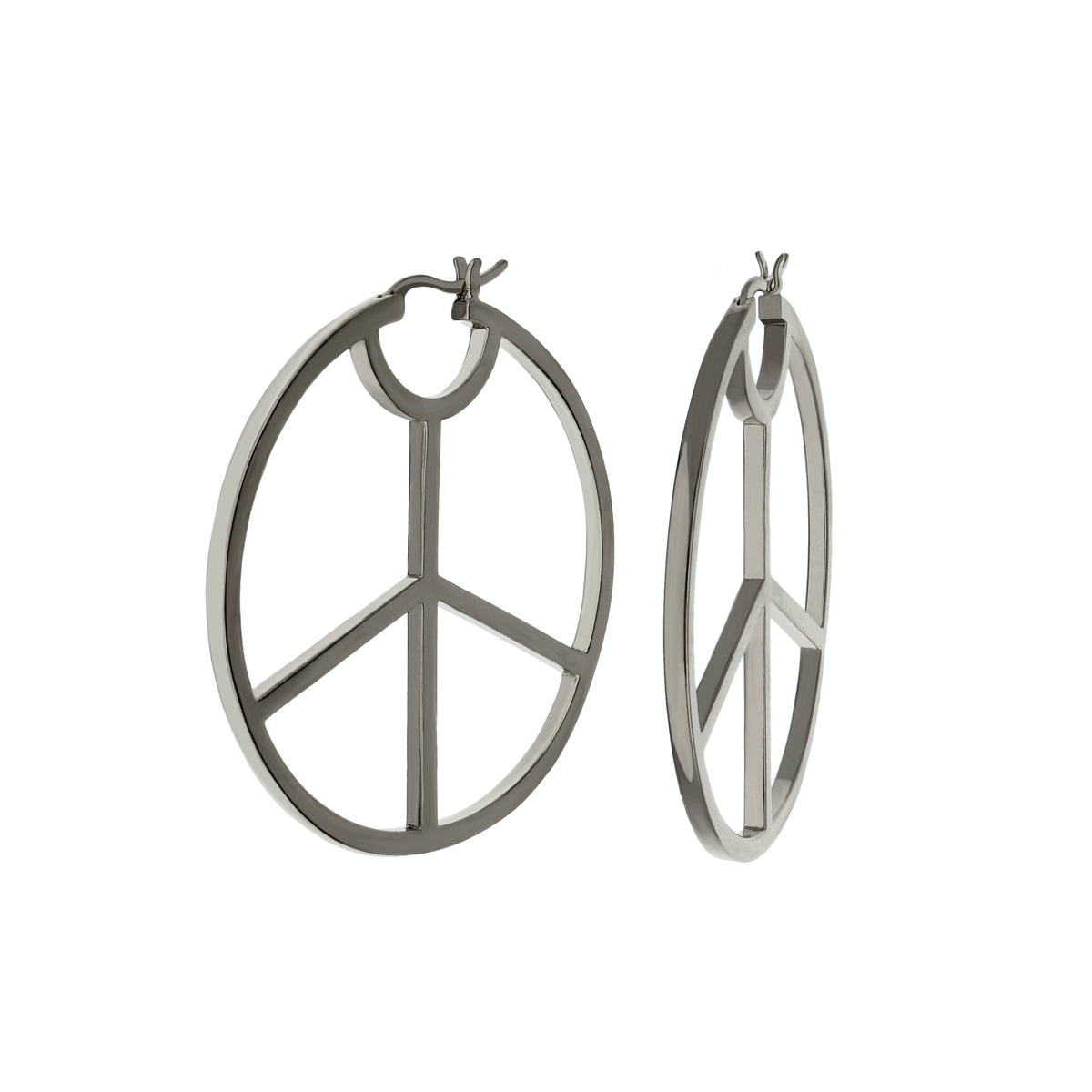 Pave Peace Hoop Earrings — Polished