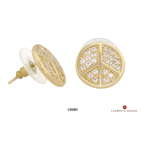 Pave Peace Earrings