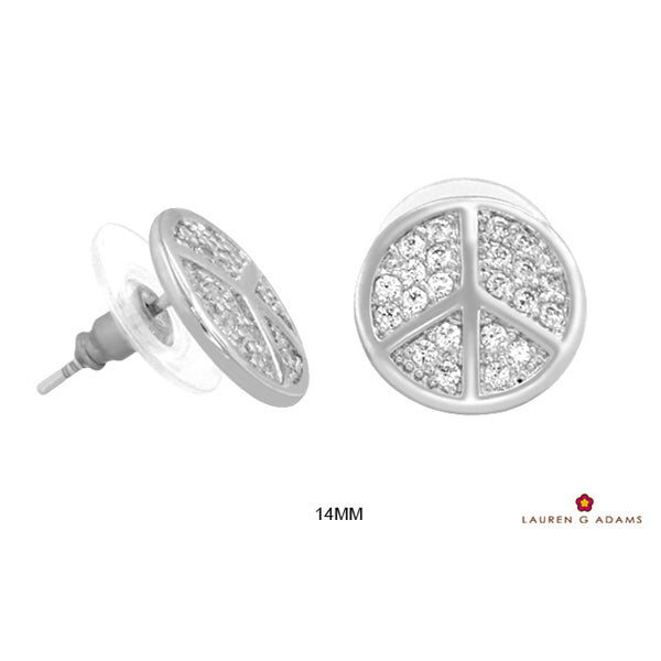 Pave Peace Earrings