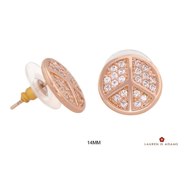Pave Peace Earrings