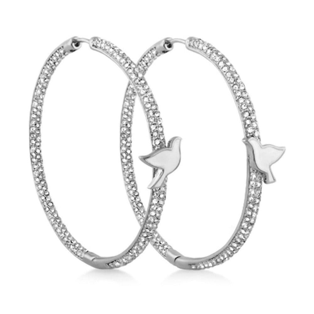 Peace and Dove Hoop Earrings