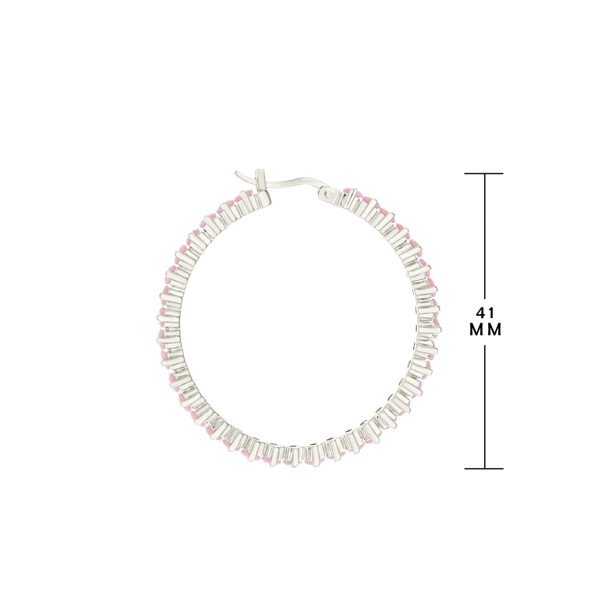 Pave Hoop Earrings — Oval Stone Row