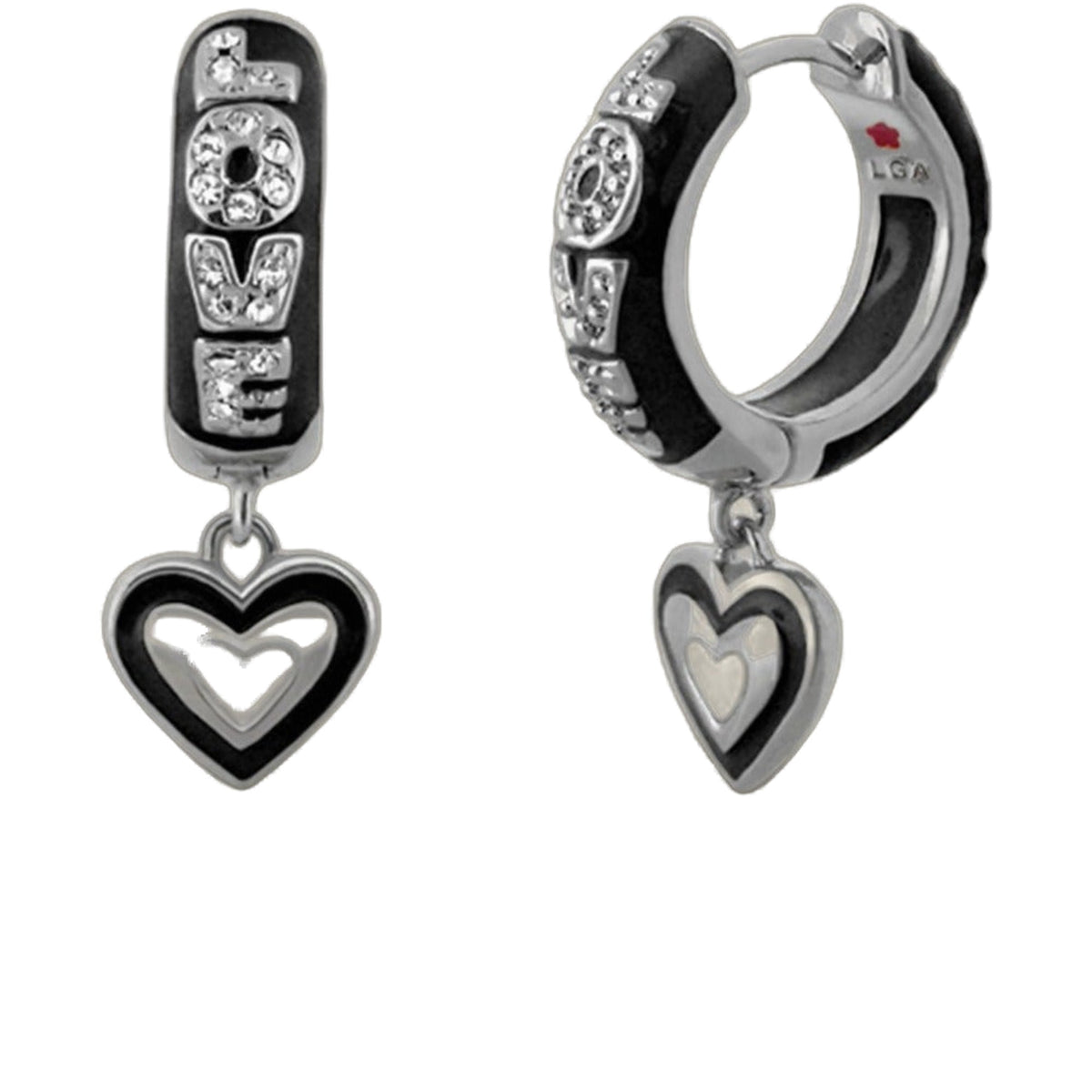 Charming 2 Earrings — Open Heart Drop