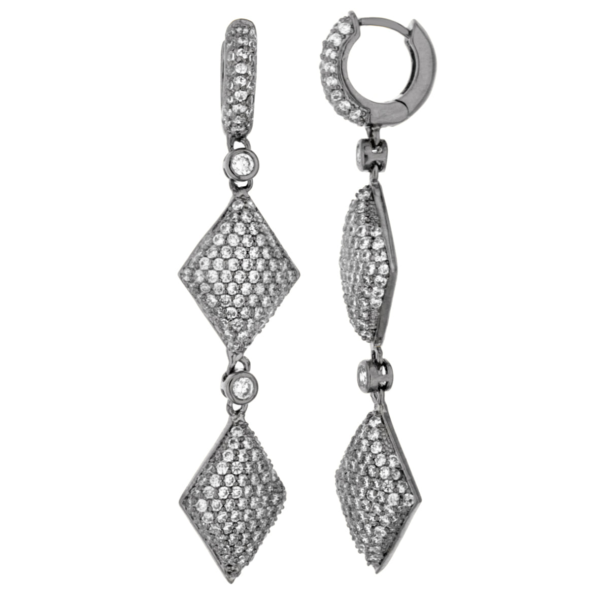 Glamour Pave Rhombus Earrings