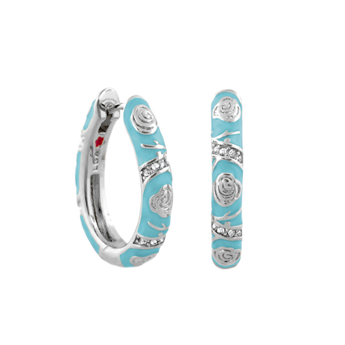 Stackable Fiesta Earrings — Rosette Pavé Hoop