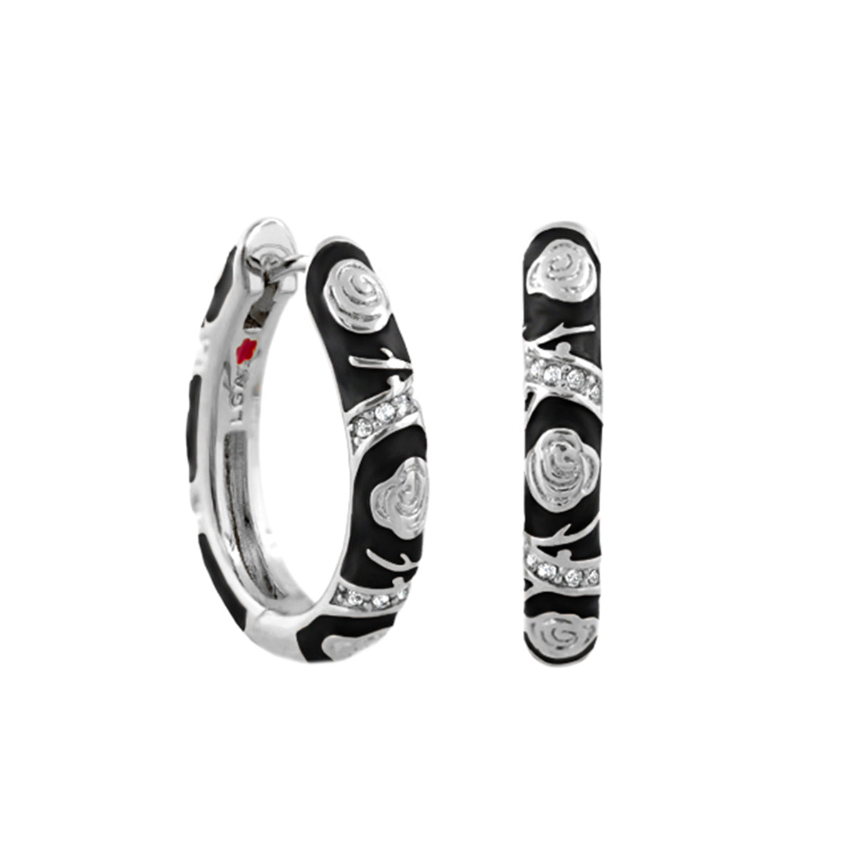 Stackable Fiesta Earrings — Rosette Pavé Hoop