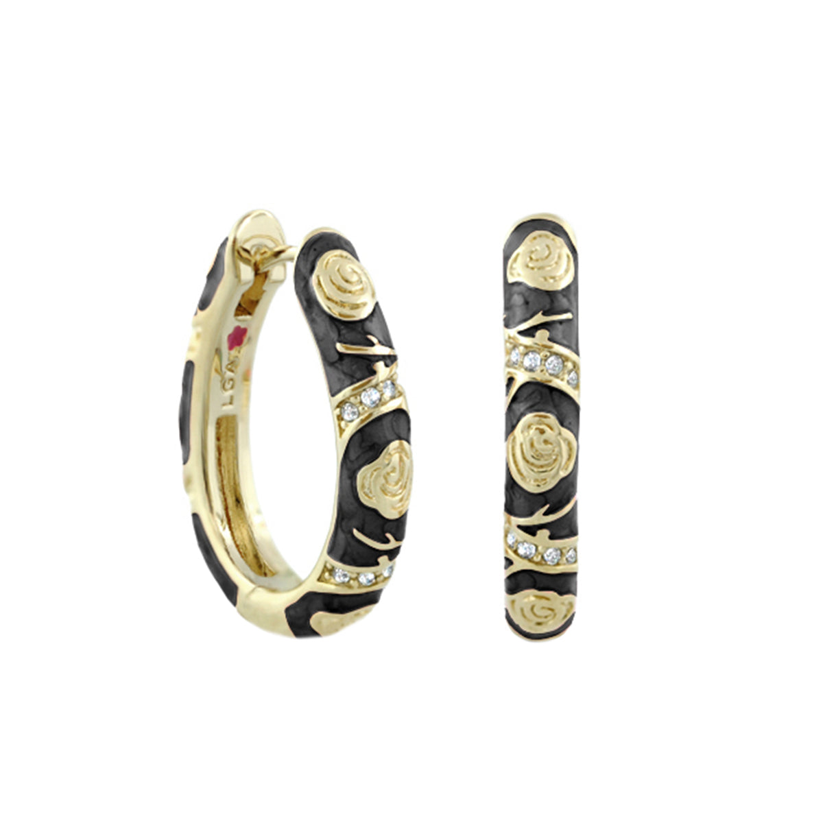 Stackable Fiesta Earrings — Rosette Pavé Hoop