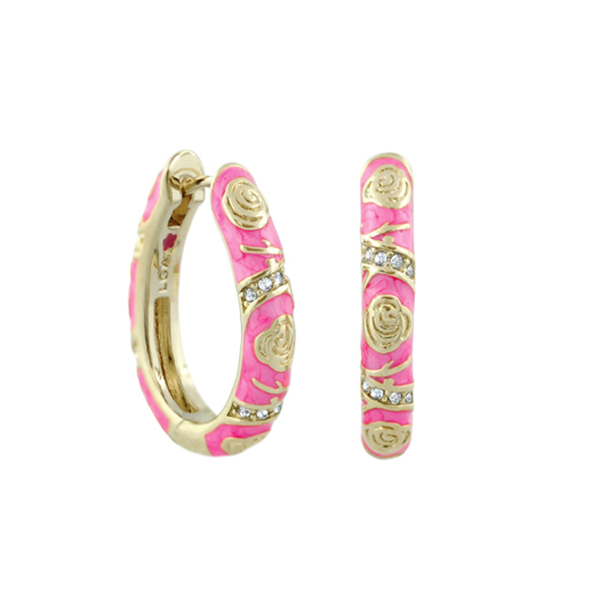 Stackable Fiesta Earrings — Rosette Pavé Hoop