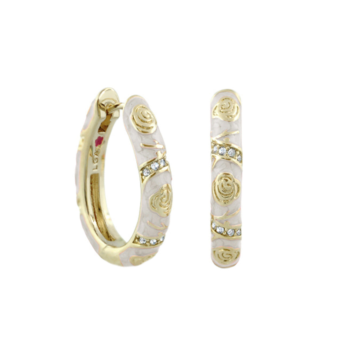Stackable Fiesta Earrings — Rosette Pavé Hoop