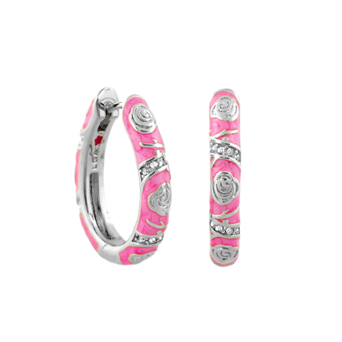 Stackable Fiesta Earrings — Rosette Pavé Hoop