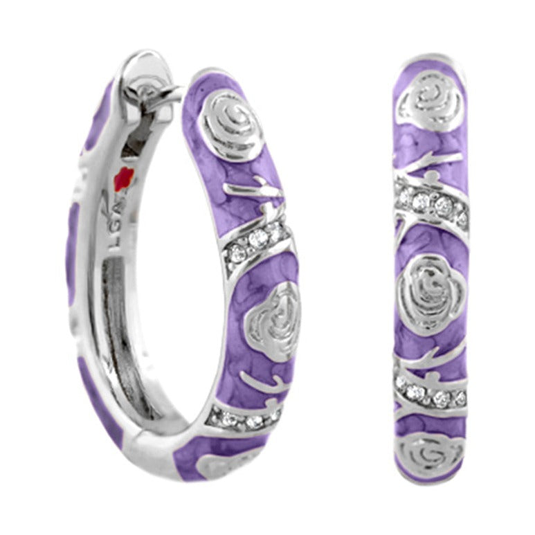 Stackable Fiesta Earrings — Rosette Pavé Hoop