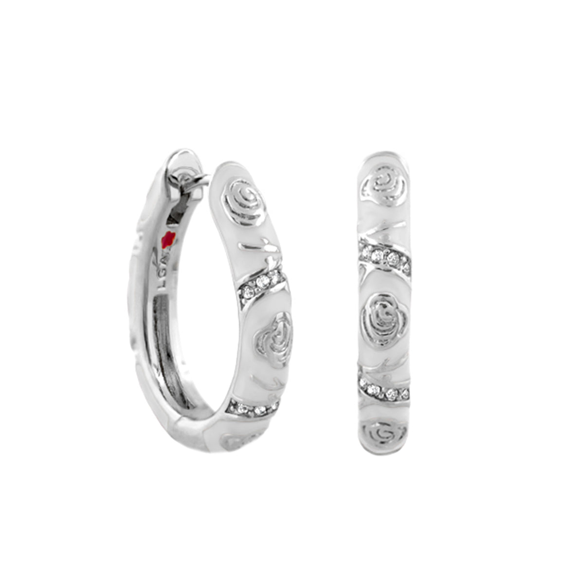Stackable Fiesta Earrings — Rosette Pavé Hoop