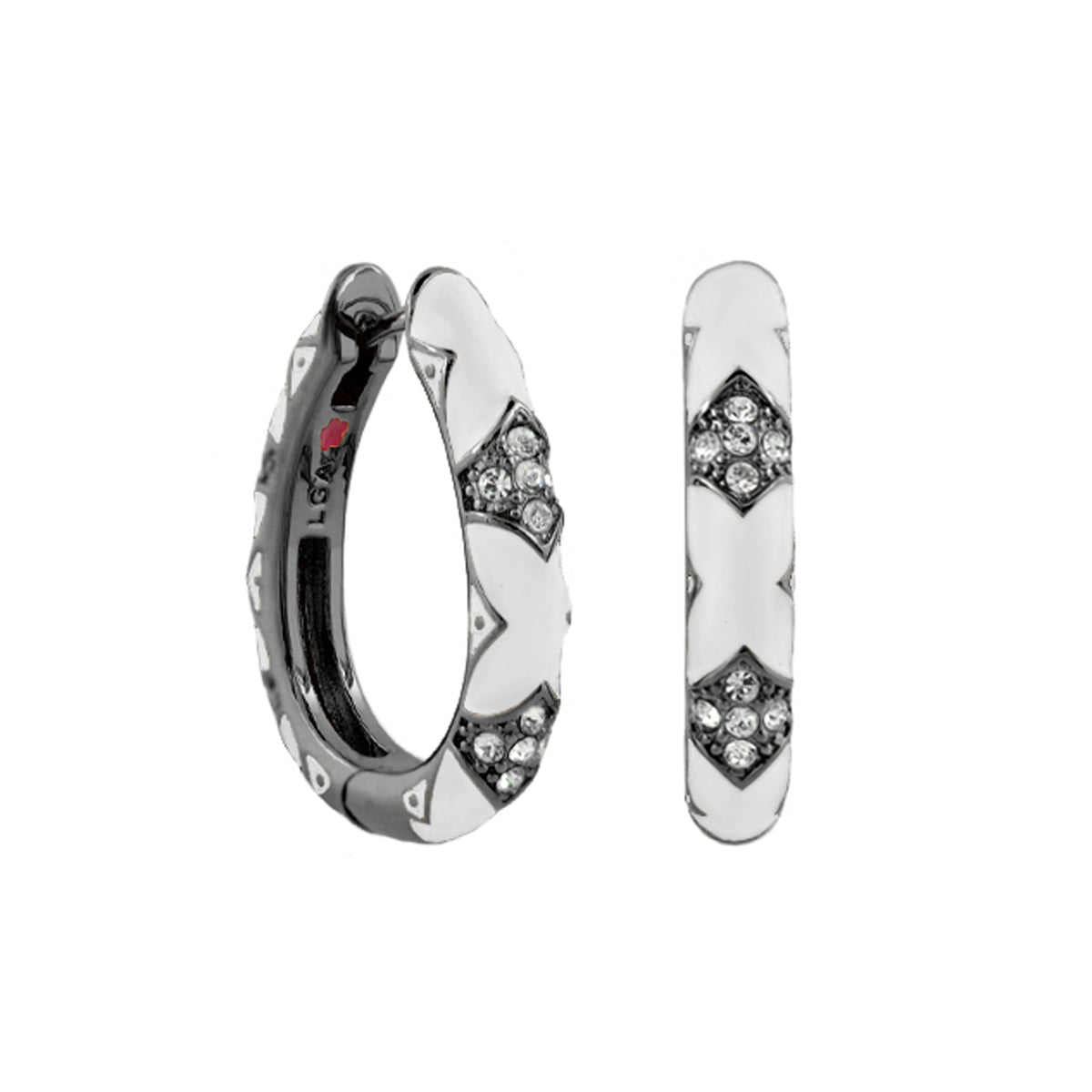 Stackable Fiesta Earrings — Pavé Station Hoop