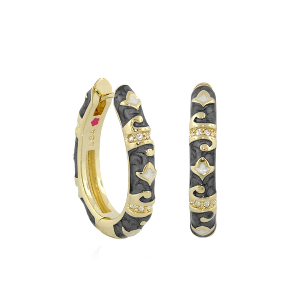Stackable Fiesta Earrings — Lozenge Pavé Hoop