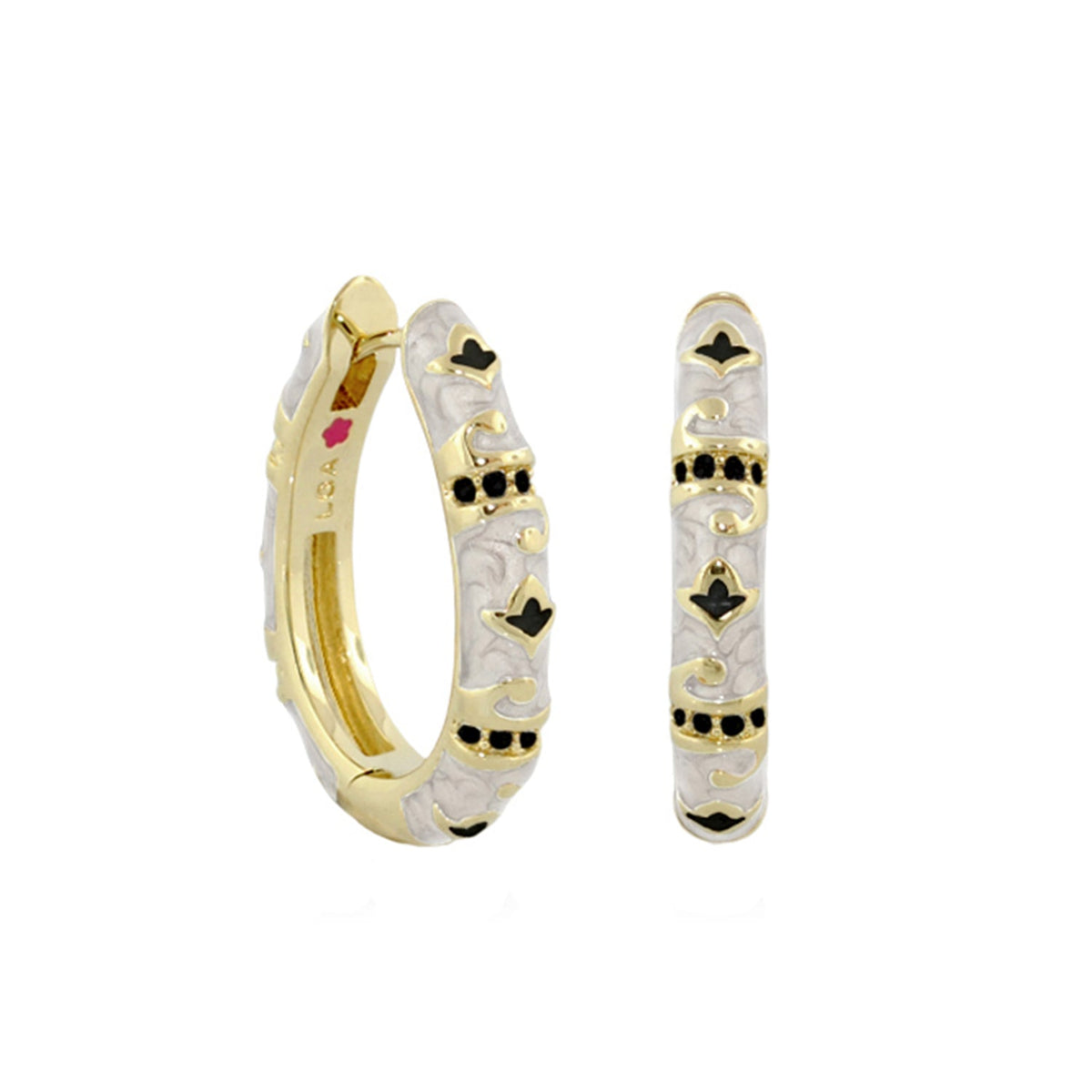 Stackable Fiesta Earrings — Lozenge Pavé Hoop