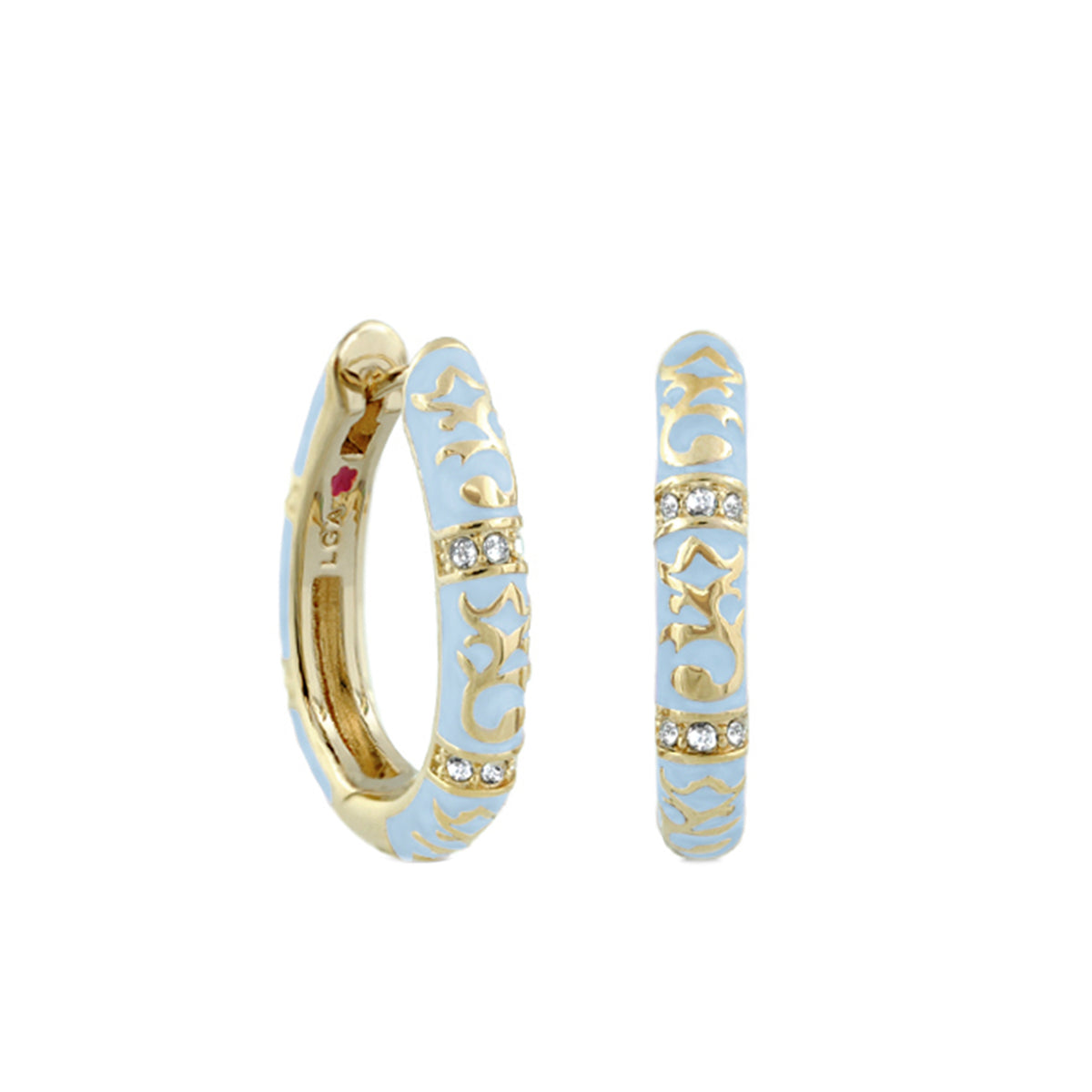Stackable Fiesta Earrings — Scrollwork Pavé Hoop