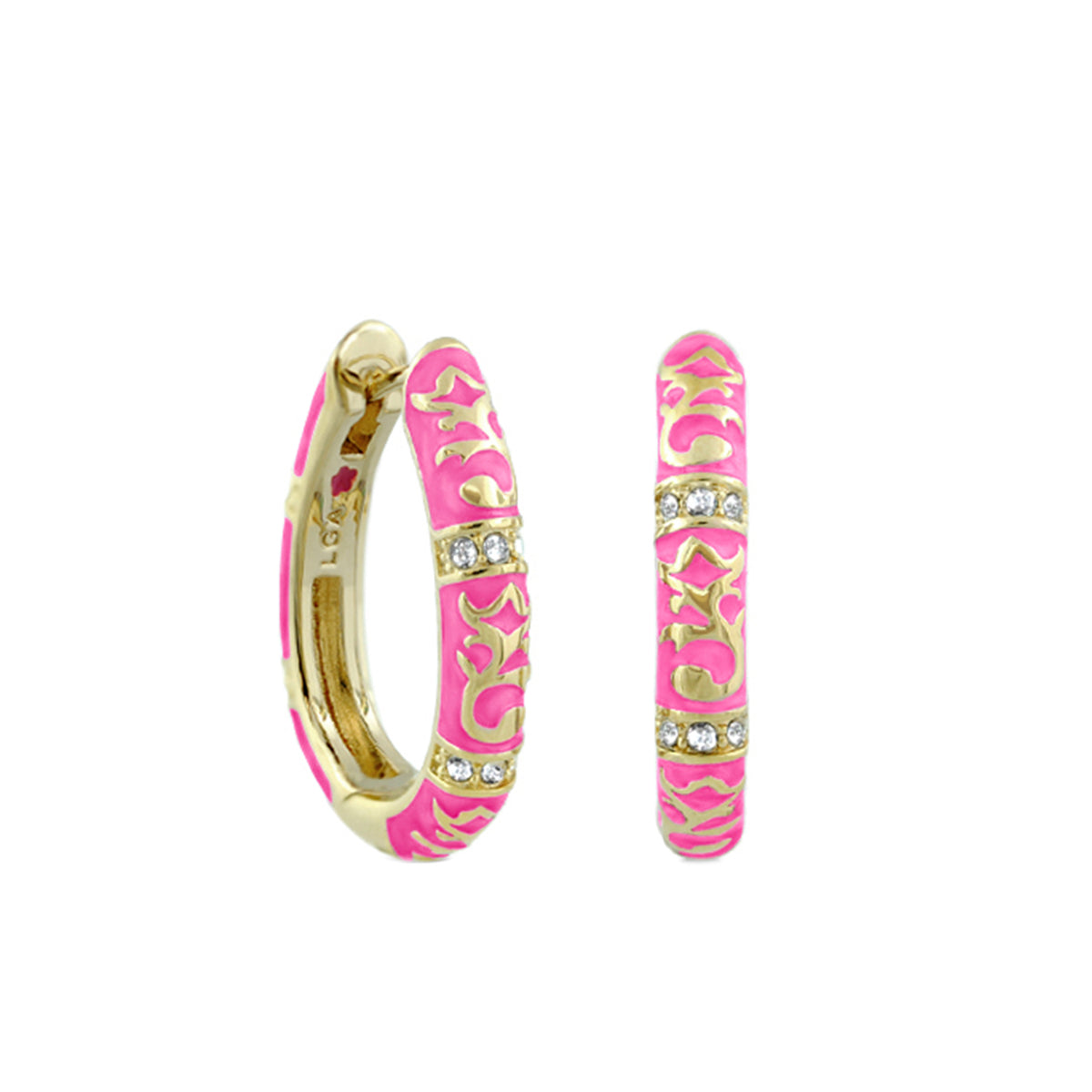 Stackable Fiesta Earrings — Scrollwork Pavé Hoop