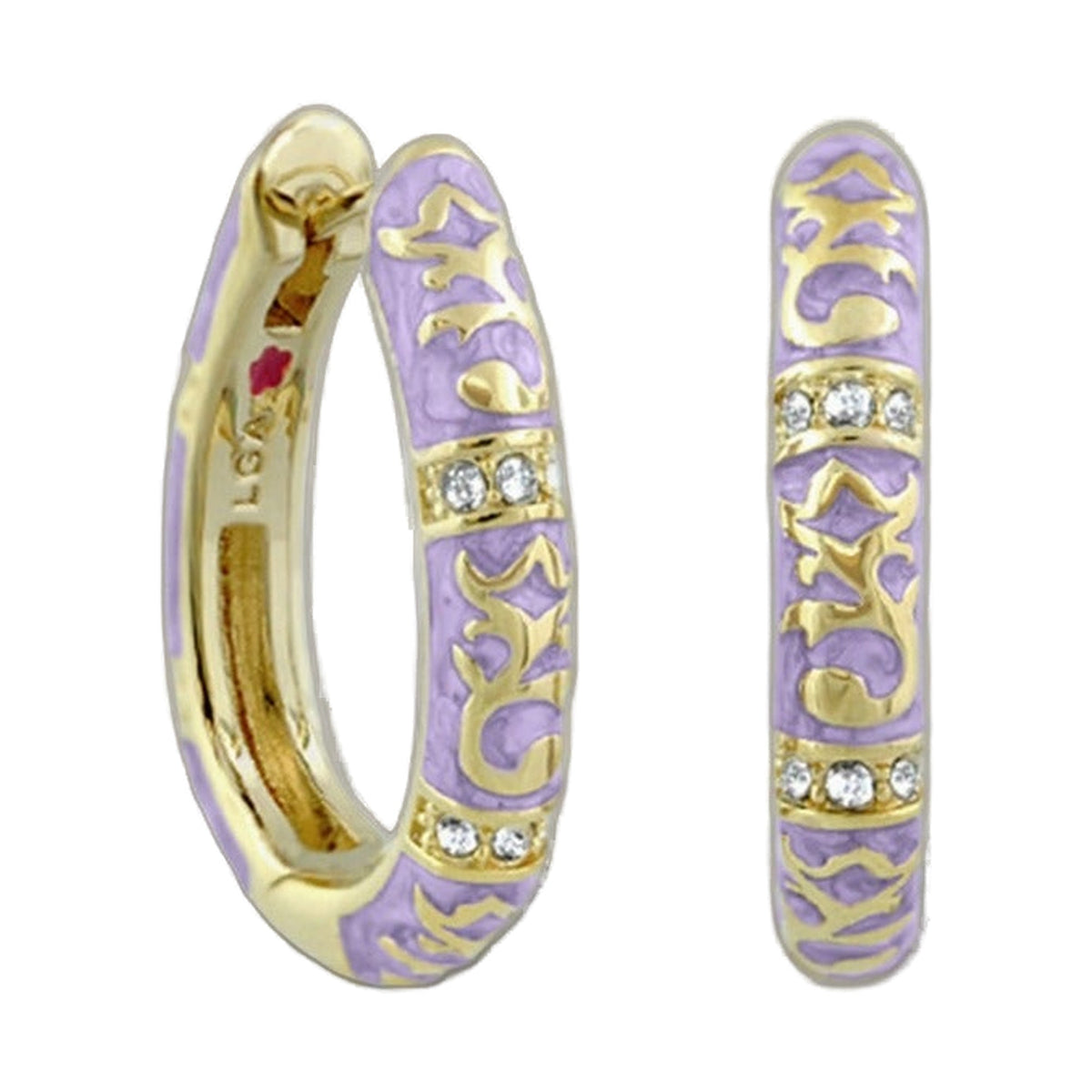 Stackable Fiesta Earrings — Scrollwork Pavé Hoop