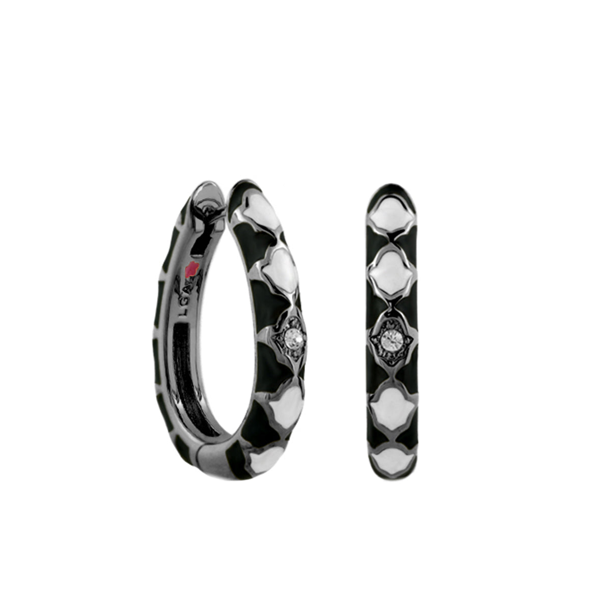 Stackable Fiesta Earrings — Quatrefoil Crystal Hoop