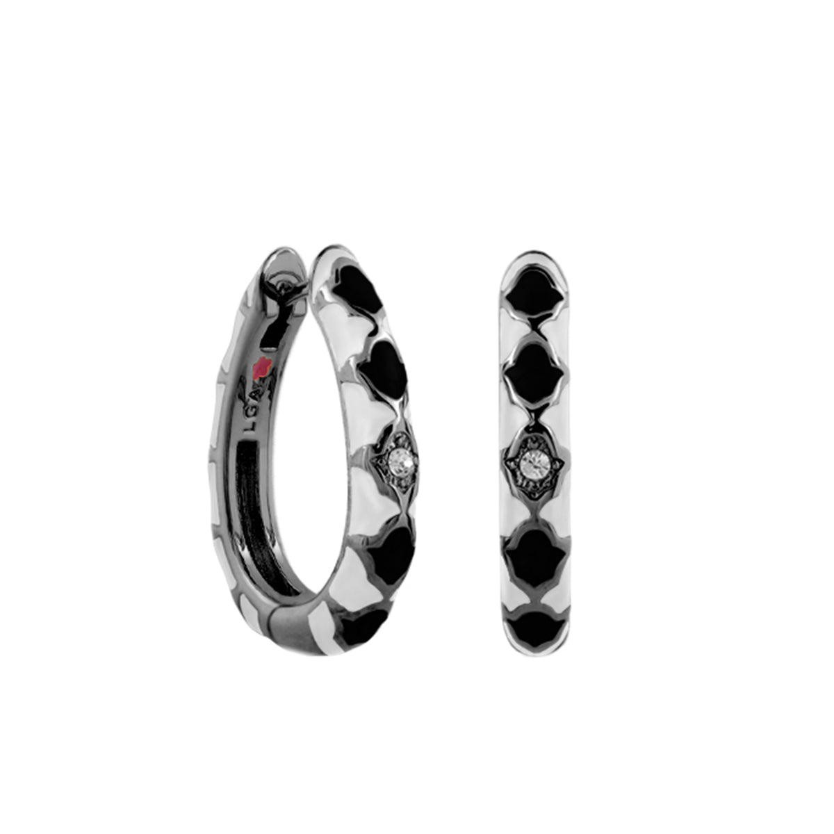 Stackable Fiesta Earrings — Quatrefoil Crystal Hoop