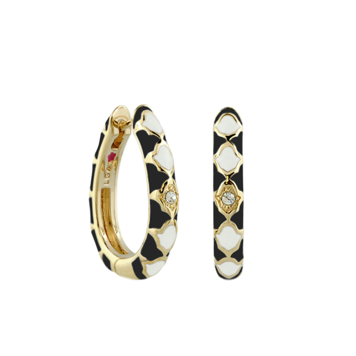 Stackable Fiesta Earrings — Quatrefoil Crystal Hoop