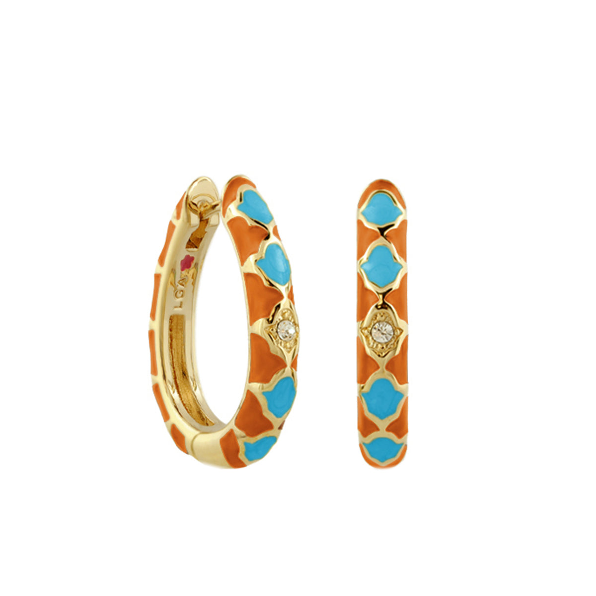 Stackable Fiesta Earrings — Quatrefoil Crystal Hoop