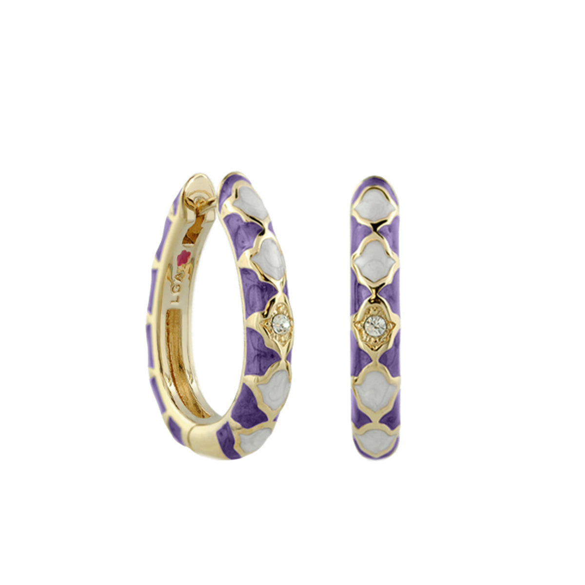 Stackable Fiesta Earrings — Quatrefoil Crystal Hoop