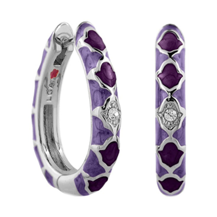 Stackable Fiesta Earrings — Quatrefoil Crystal Hoop