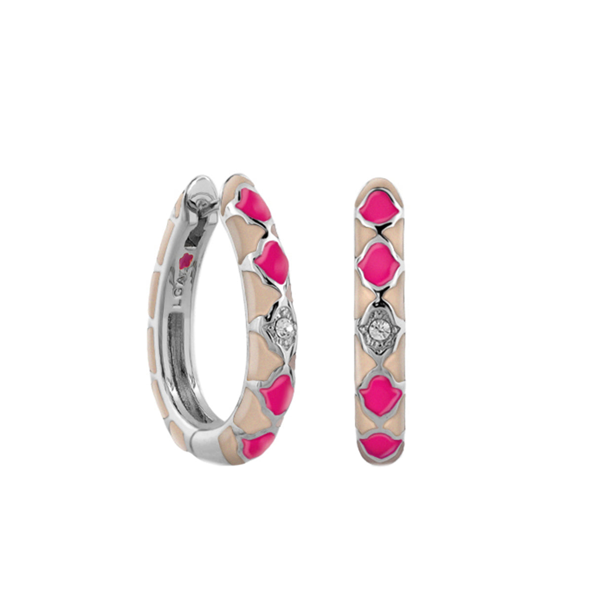 Stackable Fiesta Earrings — Quatrefoil Crystal Hoop