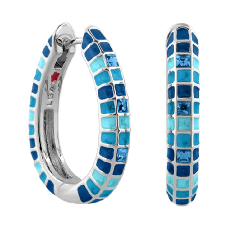 Stackable Fiesta Earrings — Mosaic Crystal Hoop