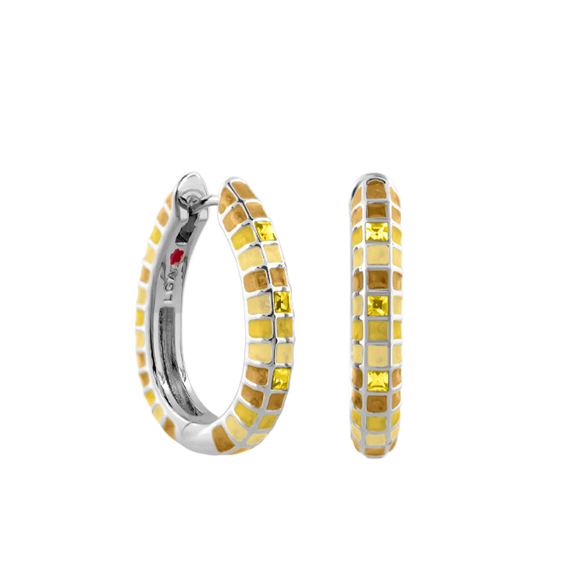Stackable Fiesta Earrings — Mosaic Crystal Hoop