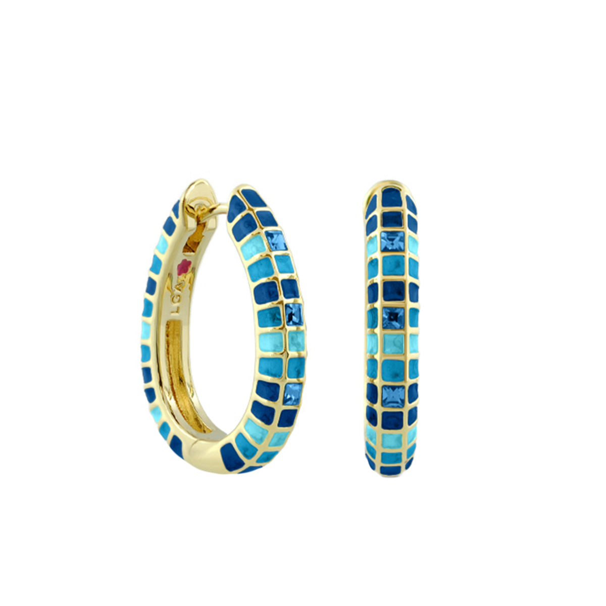 Stackable Fiesta Earrings — Mosaic Crystal Hoop