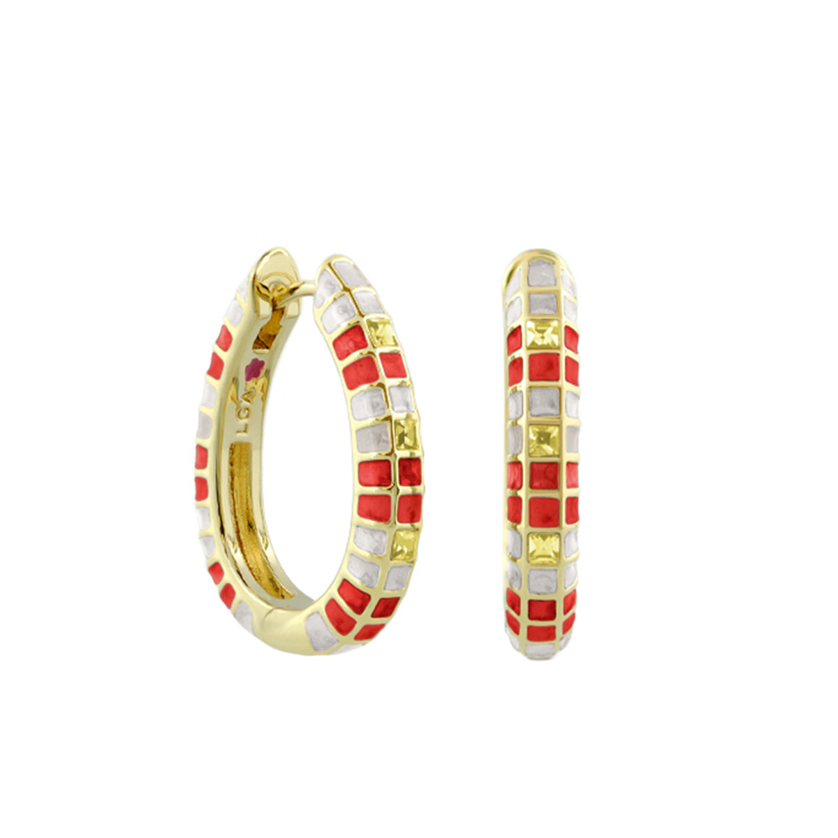 Stackable Fiesta Earrings — Mosaic Crystal Hoop
