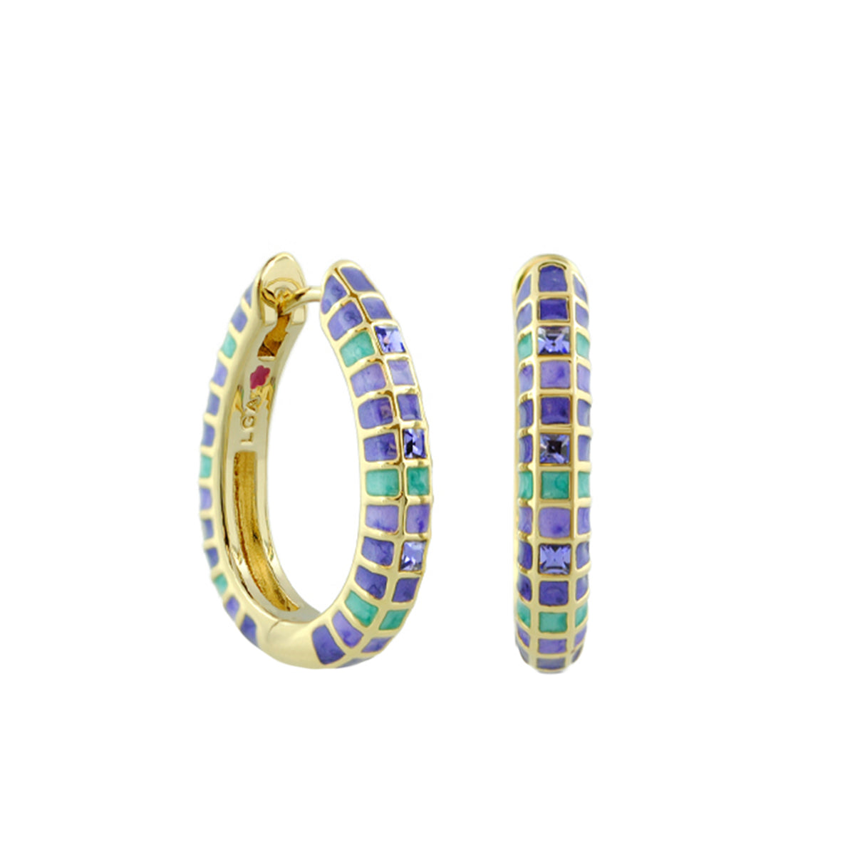 Stackable Fiesta Earrings — Mosaic Crystal Hoop