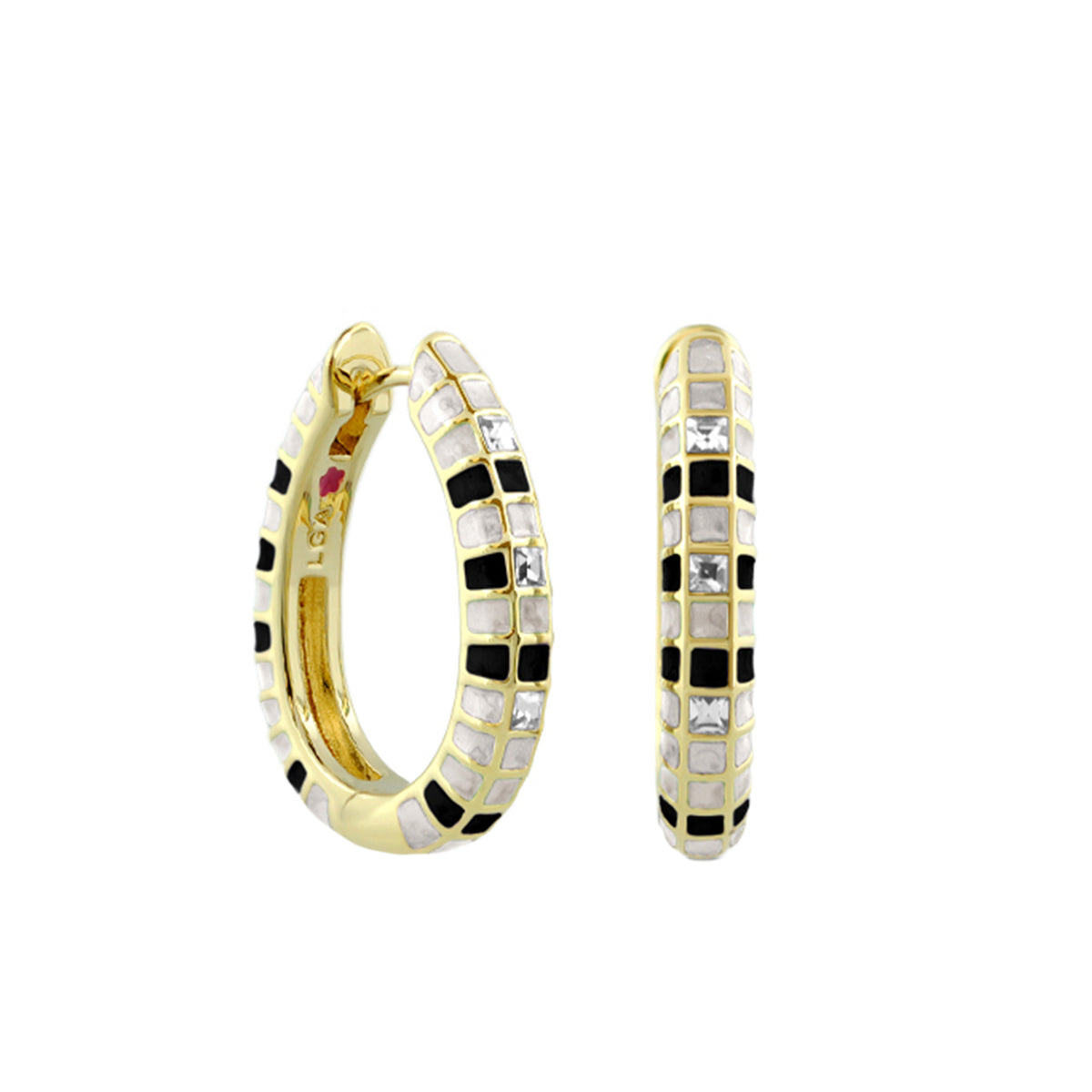 Stackable Fiesta Earrings — Mosaic Crystal Hoop