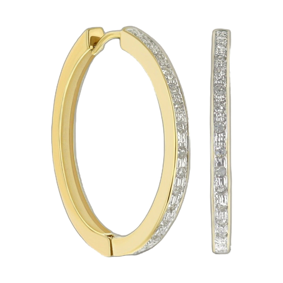 Pave Hoop Earrings — Baguette Row