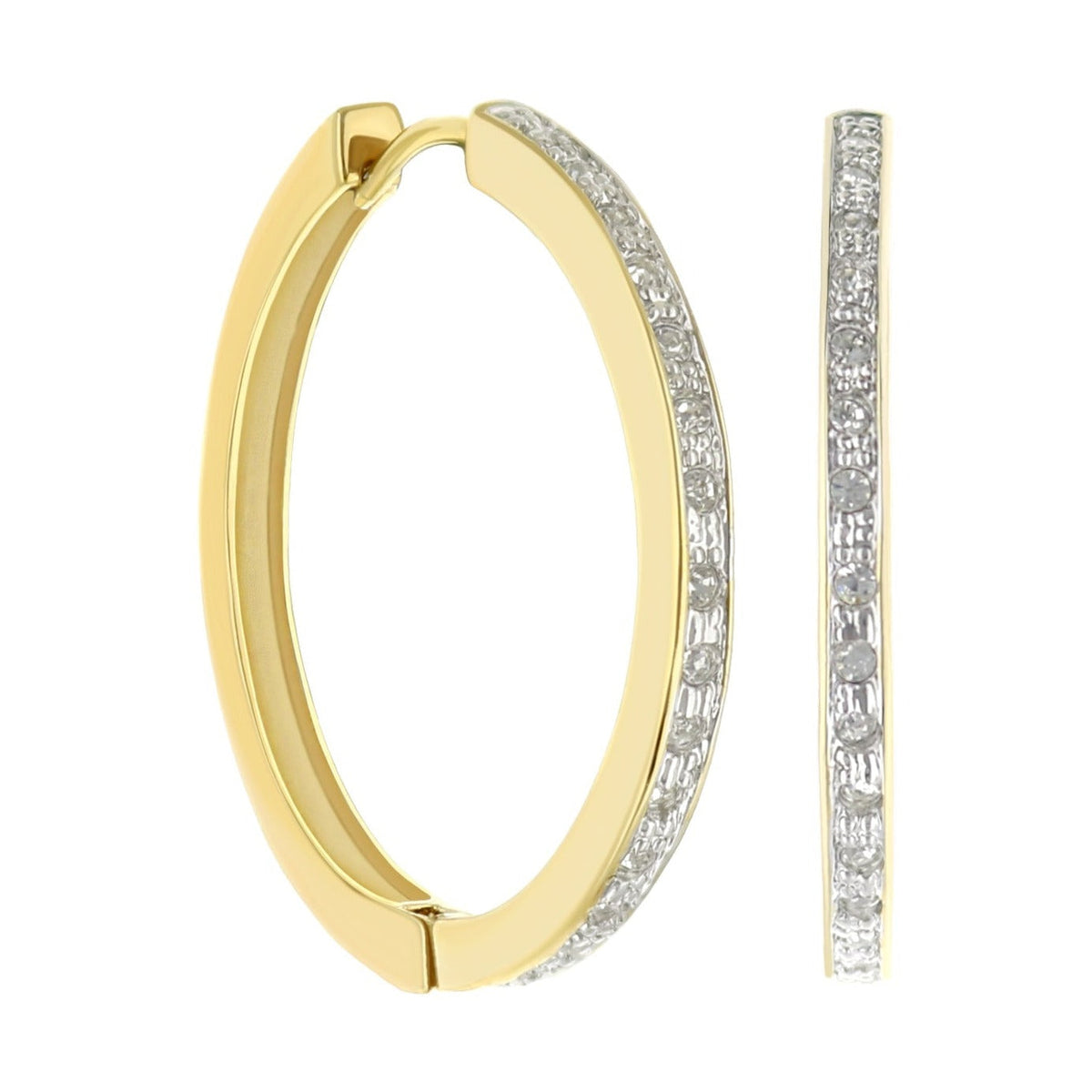 Pave Hoop Earrings — Baguette Row