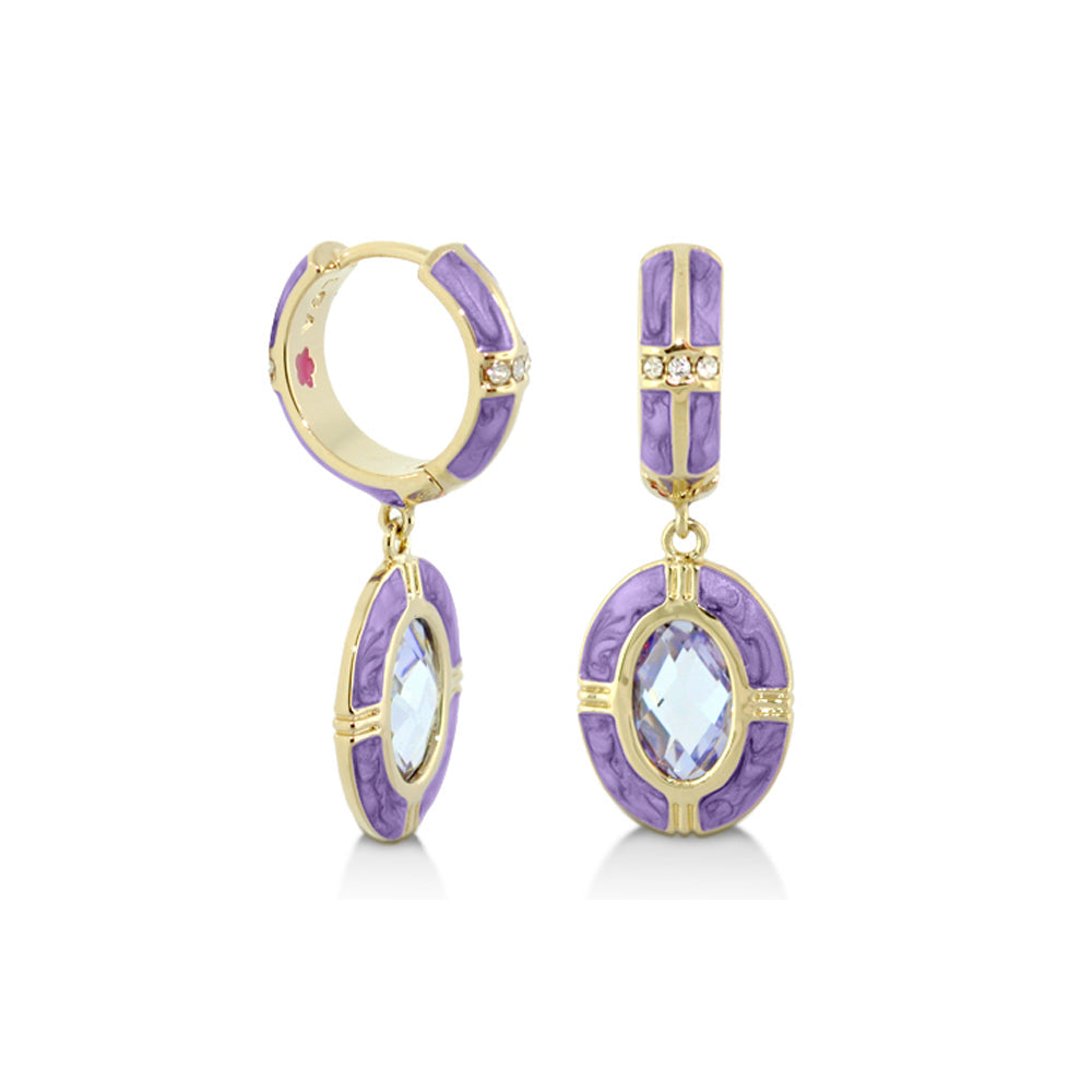 Prince Charming Earrings — Enamel-Framed Oval Drop